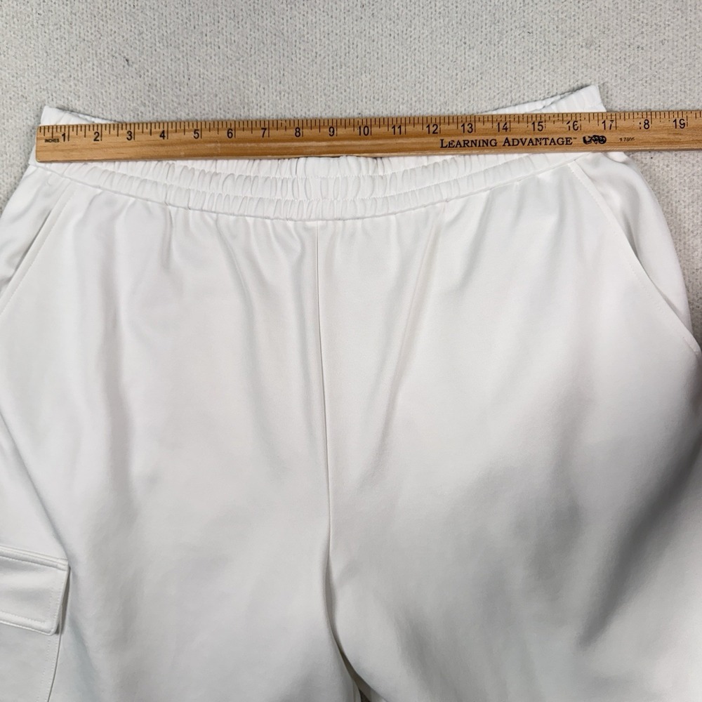 Tibi Active Knit Wide Leg Pull On Pants White Oversized Women's Large *Read - Picture 6 of 12